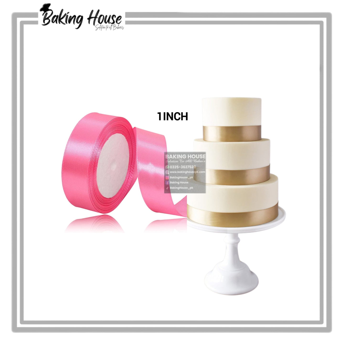 1 Inch Yellow Ribbon For Cake Decorating (10yard)