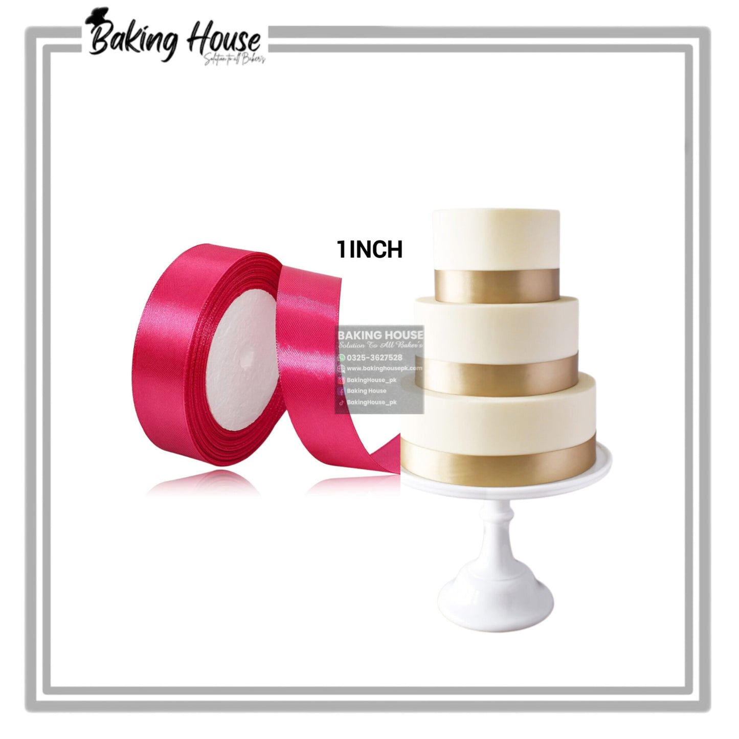 1 Inch Yellow Ribbon For Cake Decorating (10yard)