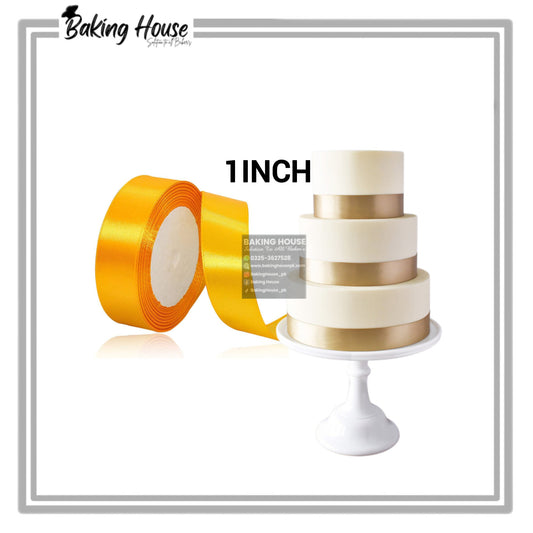 1 Inch Yellow Ribbon For Cake Decorating (10yard)