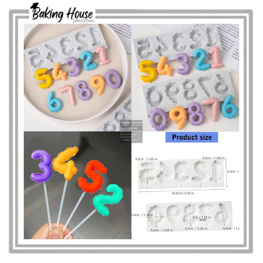 3D Ballon Number Silicone Fondant & Lollipop Mould Cake Decorating