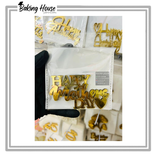 5pcs Acrylic Mother's Day Tags For Cake Decorating