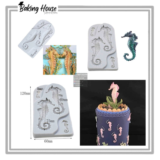 Seahorse Silicon Fondant Mould For Cake Decorating