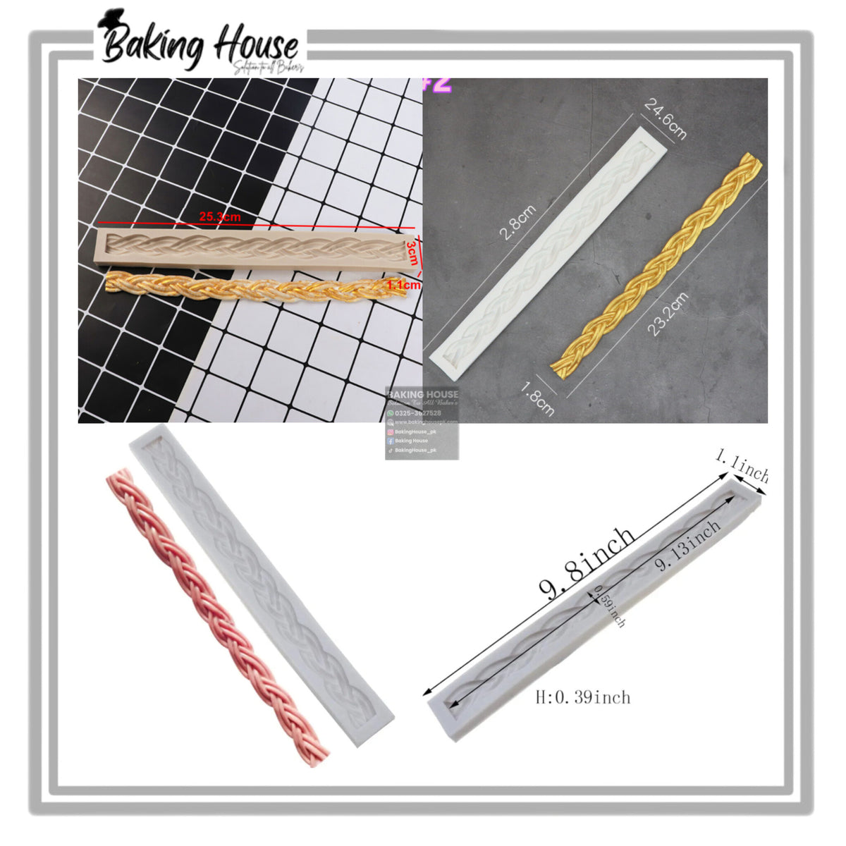 border Rope Scilicon Fondant Mould For Cake Decorating
