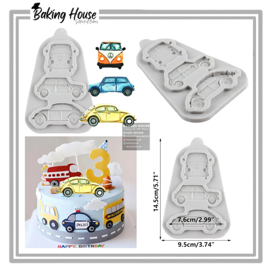 3Cavity 3D Card Silicone Fondant Mould For Cake Decorating