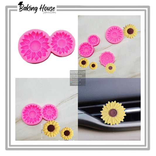2Cavity Sunflower Silicon Fondant & Candles Mould