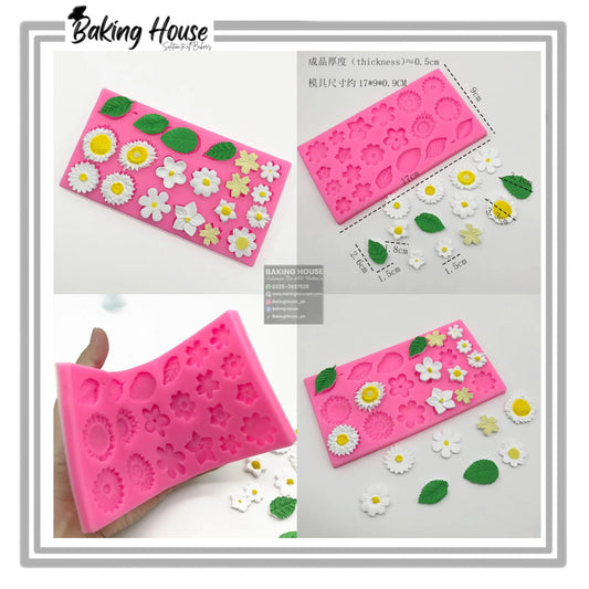20Cavity leaf flower Silicon Fondant Mould For Cake Decorating