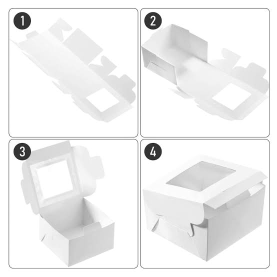 10x10x4 White Window Cake Box