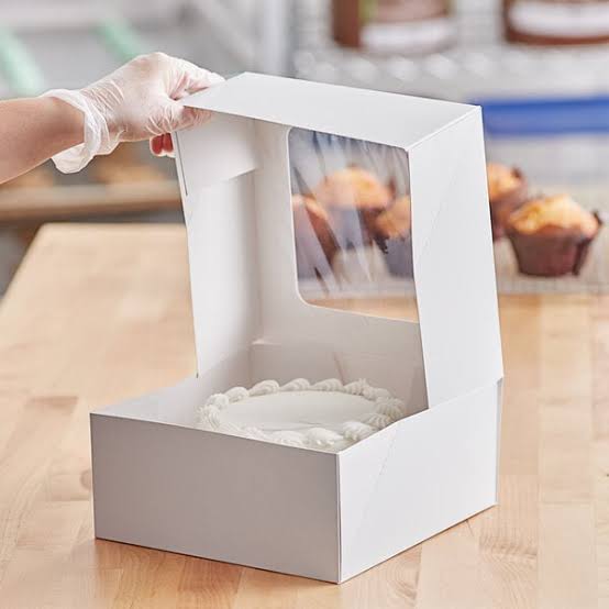 10x10x4 White Window Cake Box