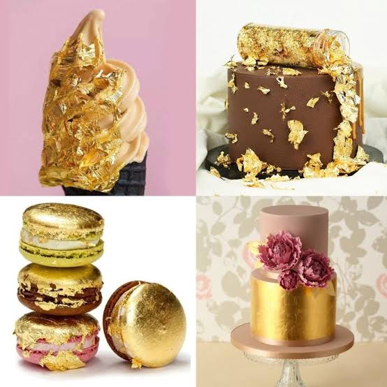 24k Golden Foil Leaf For Cake Decorationg