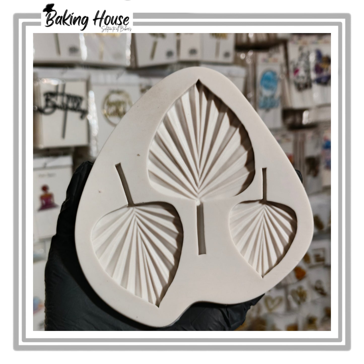 3 Cavity Palm Leaf Silicon Fondant Mould For Cake Decorating