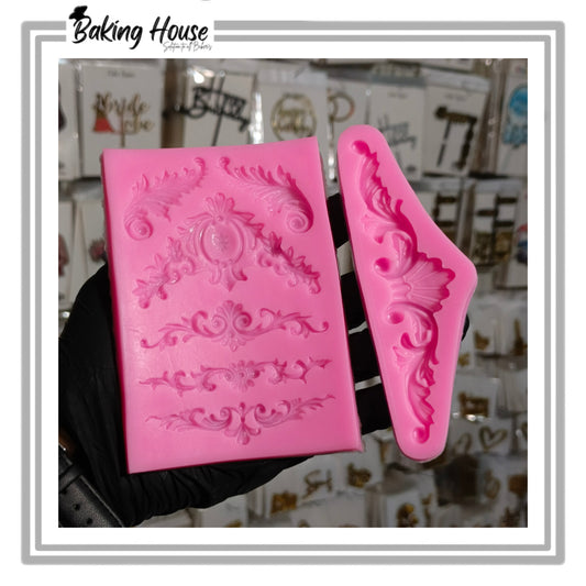 Pack - 2 Vintage Silicon Fondant Mould For Cake Decorating