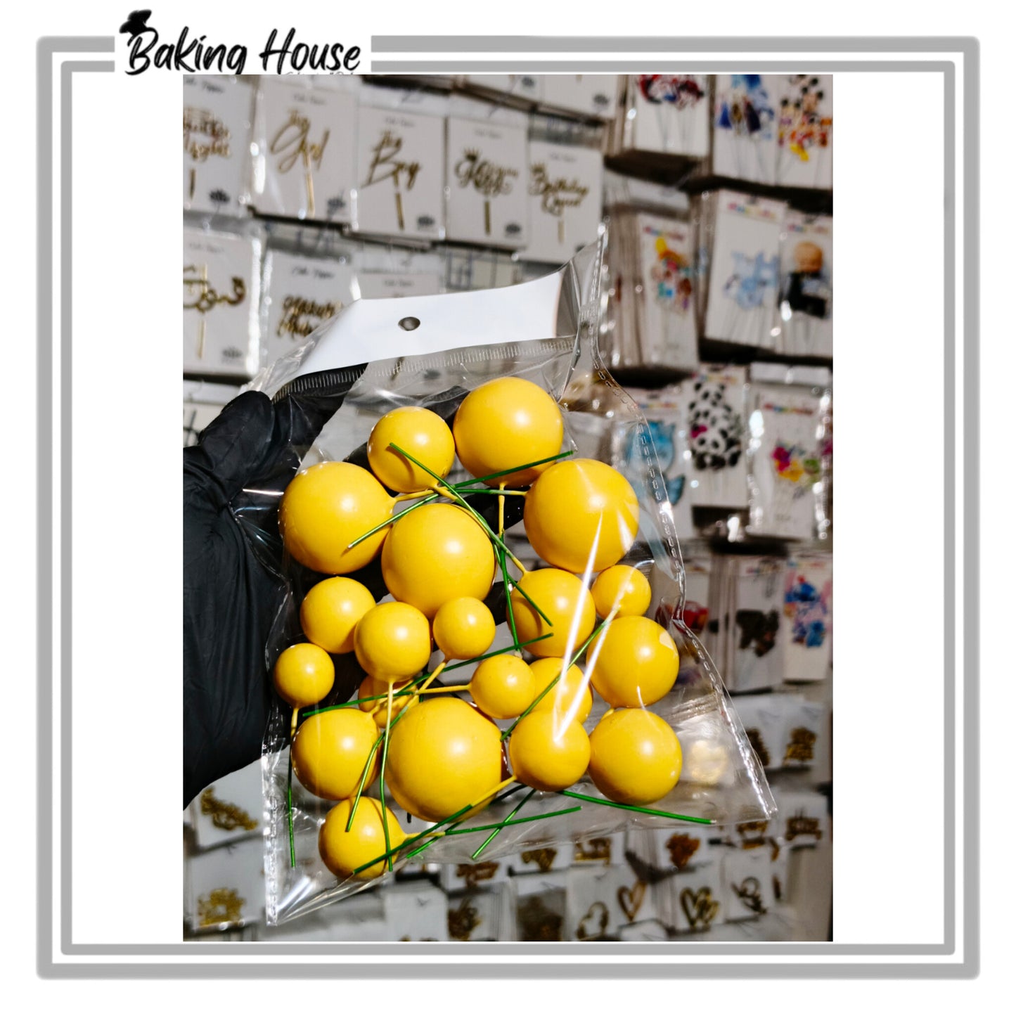 20pcs Yellow Round Fox Balls For Cake Decorating
