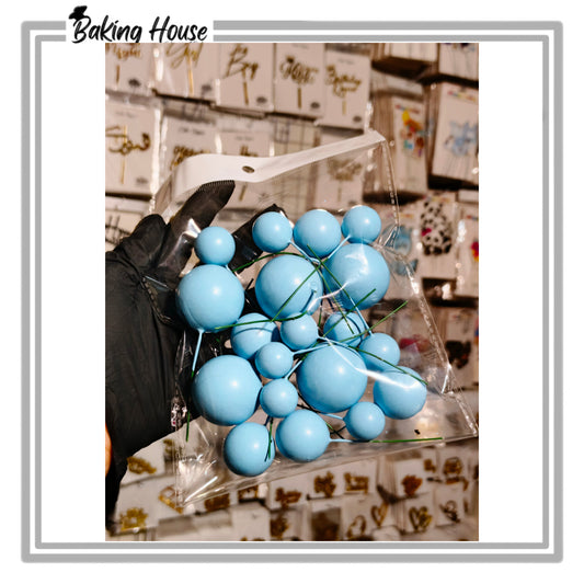 20pcs Light Blue Round Fox Balls For Cake Decorating