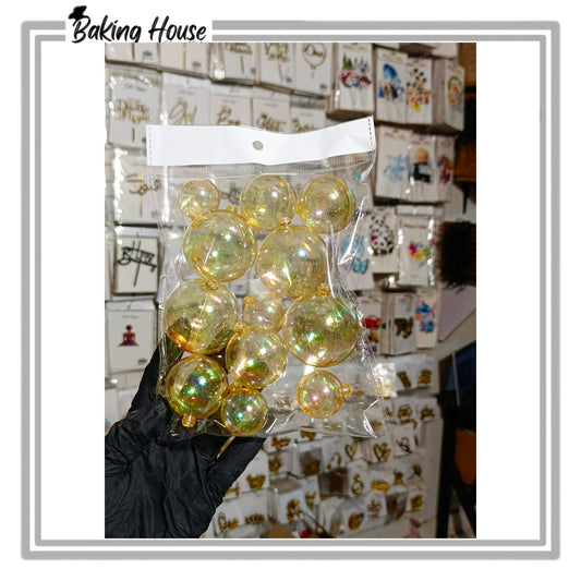 12 Yellow Transparent Fox Balls For Cake Decorating