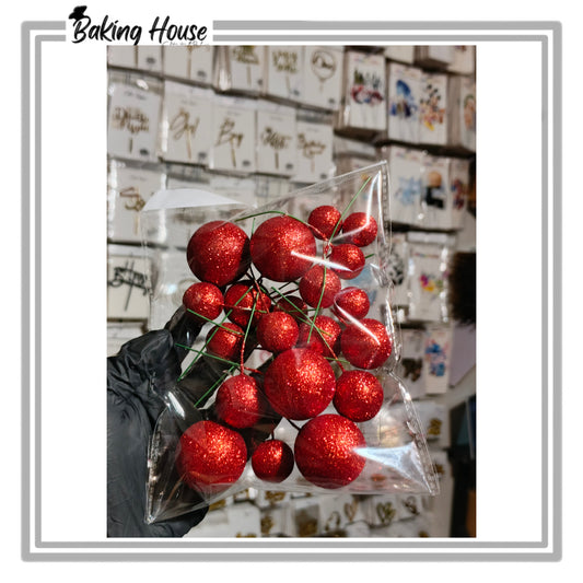 20pcs Gilter Shimmer Red Fox Balls For Cake Decorating