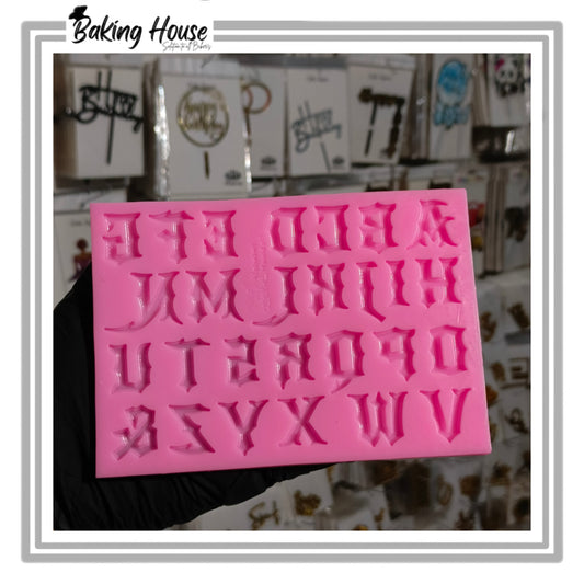 Gothic Upper Alphabet Silicon Fondant Mould For Cake Decorating