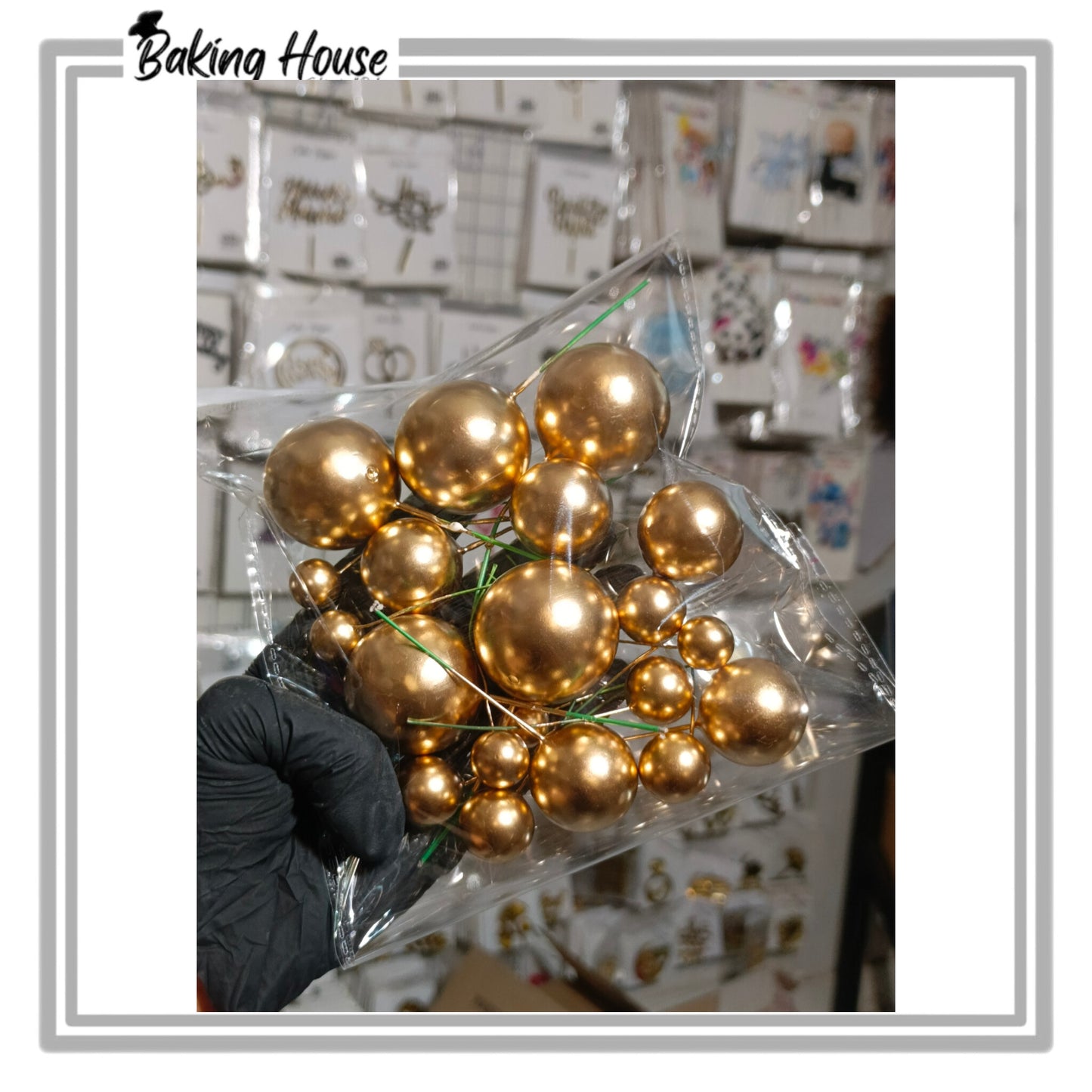 20pcs Golden Round Fox Balls For Cake Decorating
