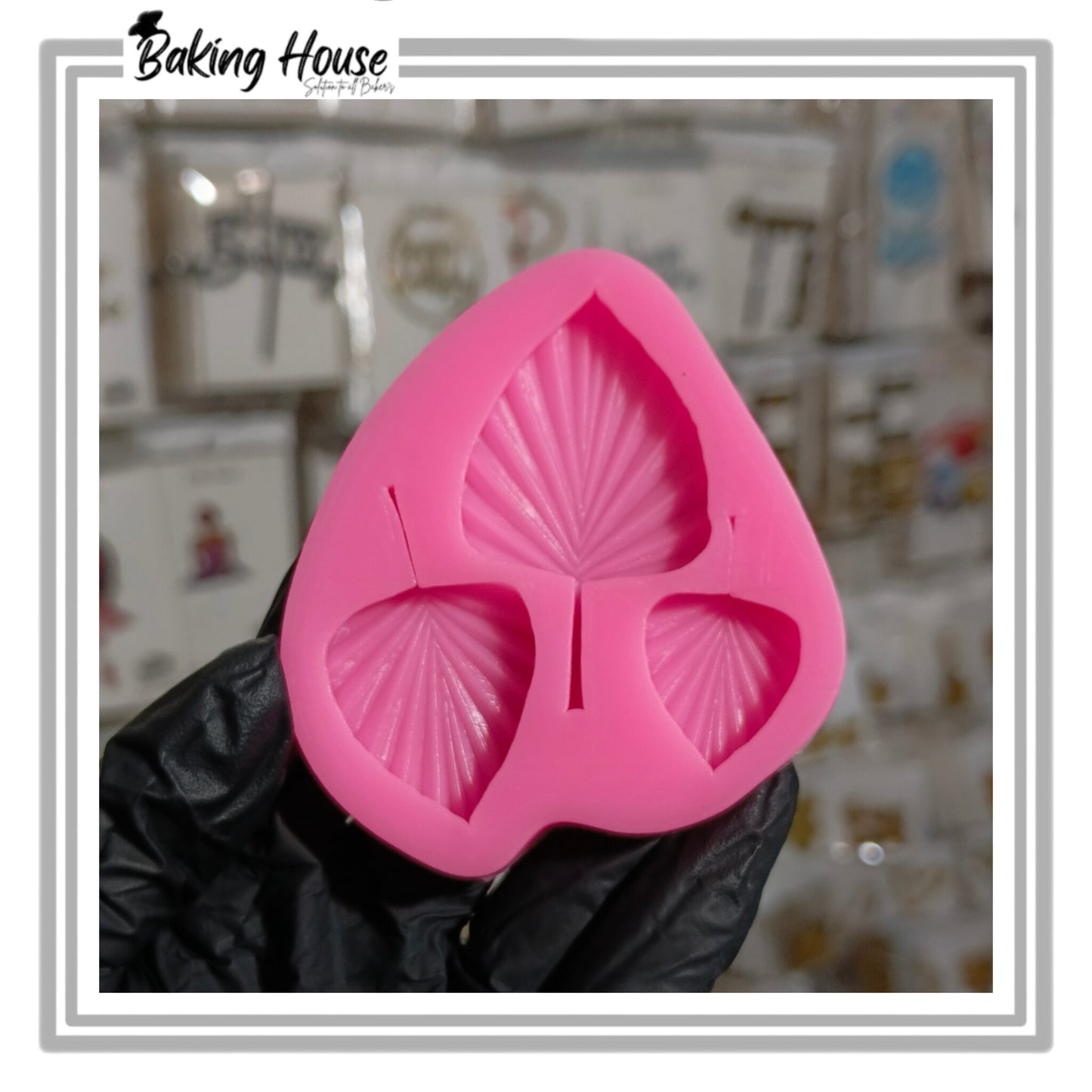 3 Cavity Small Palm Leaf  Silicon Fondant Mould For Cake Decorating