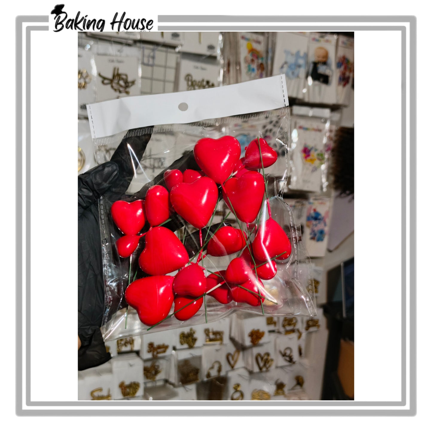 20pcs Red Heart Fox Balls For Cake Decorating