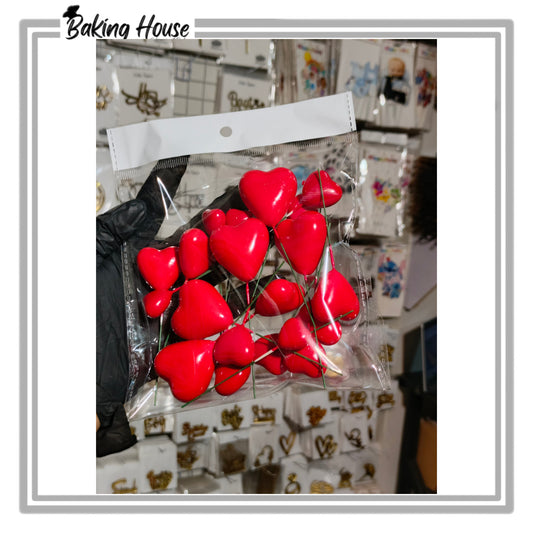 20pcs Red Heart Fox Balls For Cake Decorating