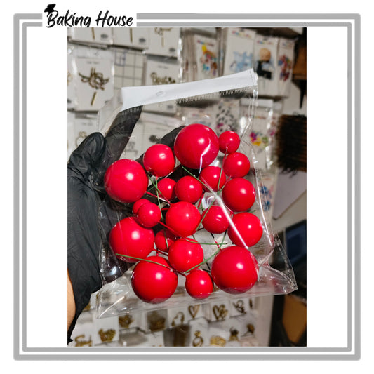 20pcs Red Round Fox Balls For Cake Decorating