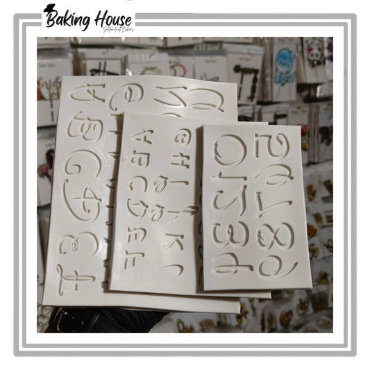 Pack - 3 3D Alphabet & Number Silicon Fondant Mould For Cake Decorating